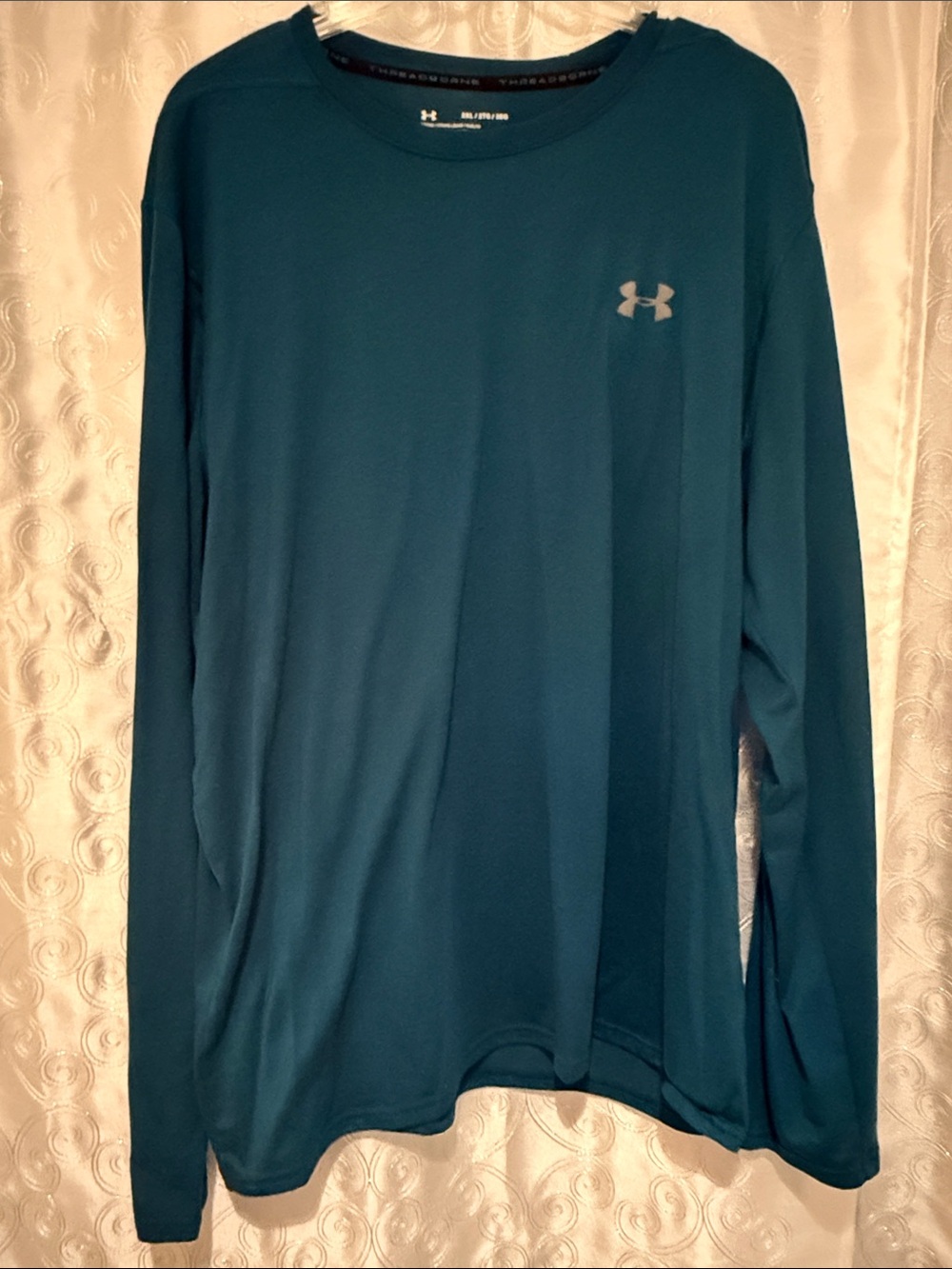 Under Armour Threadborne Men’s Long Sleeve Performance Tee — Teal 2XL 🔥 B3
